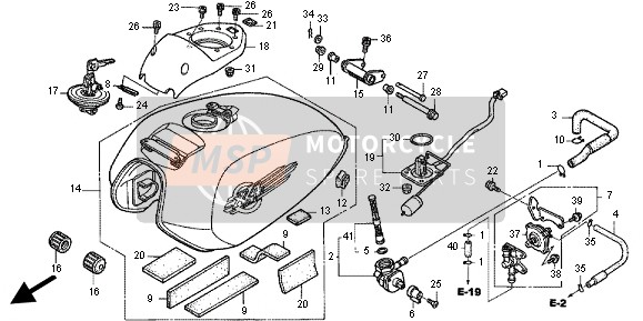 17520MAZ740ZD, Tank Set, Fuel (Wl) *NH389M *(NH389M Mat Bullet Silver), Honda, 0