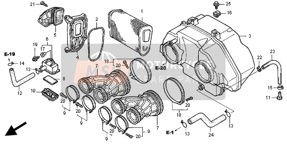 Honda CB1300X4 1999 Luchtfilter voor een 1999 Honda CB1300X4