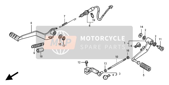 Honda CB1300X4 1999 Pedaal voor een 1999 Honda CB1300X4