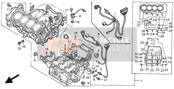 Honda CBR600F 1999 CRANKCASE for a 1999 Honda CBR600F