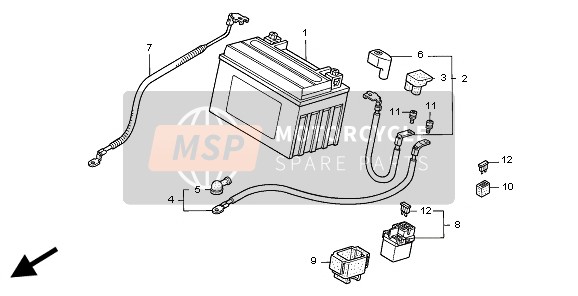 Honda CBR600F 1999 Batteria per un 1999 Honda CBR600F