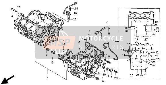 Honda CBR900RR 1999 KURBELGEHÄUSE für ein 1999 Honda CBR900RR