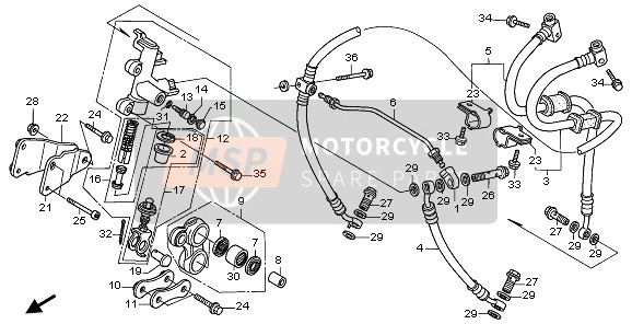 Honda CBR1000F 1999 Deuxième maître-cylindre pour un 1999 Honda CBR1000F