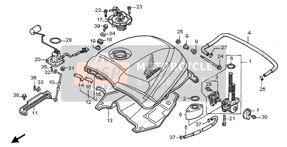 Honda CBR1000F 1999 Réservoir d'essence pour un 1999 Honda CBR1000F