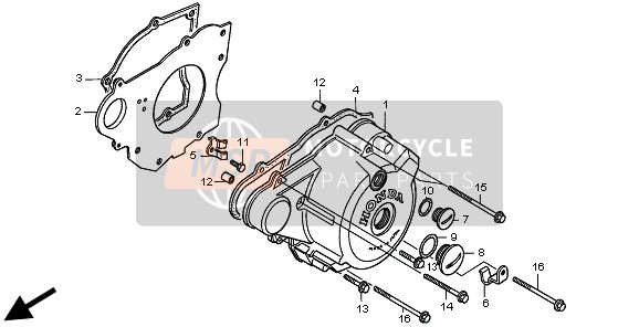 Honda CMX250C 1999 LEFT CRANKCASE COVER for a 1999 Honda CMX250C