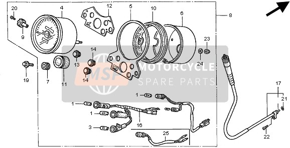 Honda CMX250C 1999 Mètre (KMH) pour un 1999 Honda CMX250C