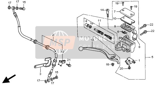 Honda CMX250C 1999 FRONT BRAKE MASTER CYLINDER for a 1999 Honda CMX250C