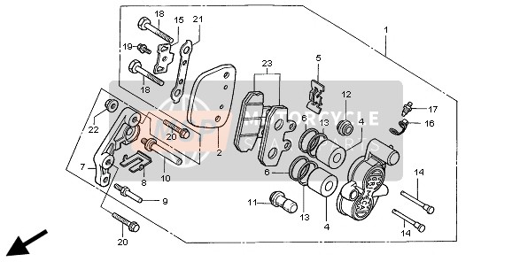 Honda CMX250C 1999 BREMSSATTEL VORNE für ein 1999 Honda CMX250C