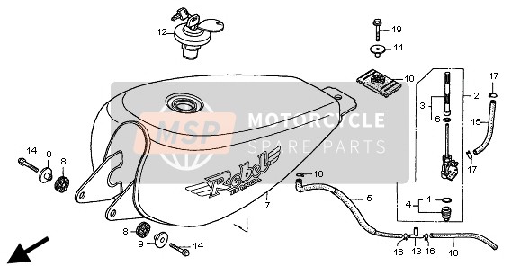 Honda CMX250C 1999 FUEL TANK for a 1999 Honda CMX250C