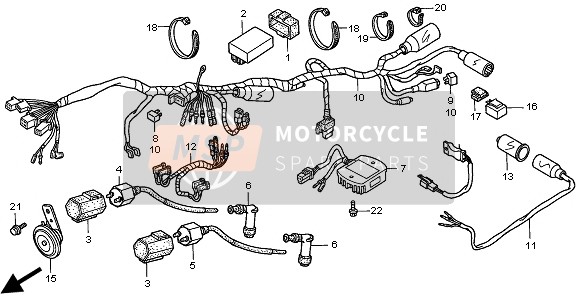 Honda CMX250C 1999 WIRE HARNESS & IGNITION COIL for a 1999 Honda CMX250C