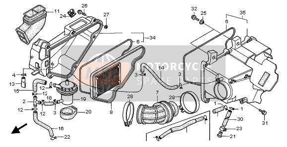 17240MAKE20, Duct, Air Cleaner Intake, Honda, 0