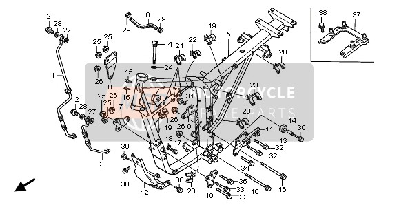 Honda FX650 1999 Corps du cadre pour un 1999 Honda FX650