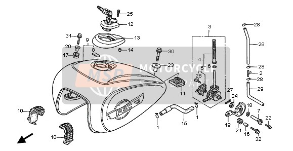 Honda GL1500C 1999 FUEL TANK for a 1999 Honda GL1500C