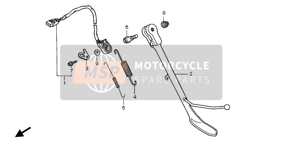 Honda GL1500C 1999 Cavalletto laterale per un 1999 Honda GL1500C