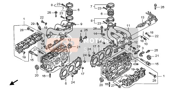 Honda GL1500SE 1999 Culasse pour un 1999 Honda GL1500SE