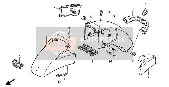 61100MAML70ZE, Fender Set A, Fr. (Wl) *TYPE7* (TYPE7 ), Honda, 0