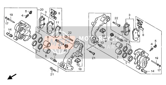 Honda GL1500SE 1999 FRONT BRAKE CALIPER for a 1999 Honda GL1500SE