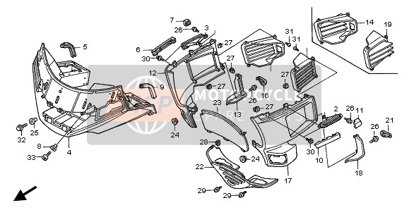 64280MAM000ZM, Cowl Comp., R. Under *G167P * (G167P Pearl Merced Green), Honda, 0