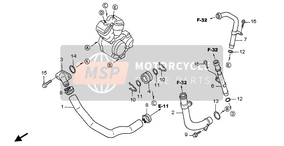 Honda NT650V 1999 WATER PIPE for a 1999 Honda NT650V