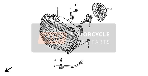 Honda NT650V 1999 HEADLIGHT (EU) for a 1999 Honda NT650V