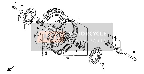 Honda NT650V 1999 Ruota anteriore per un 1999 Honda NT650V