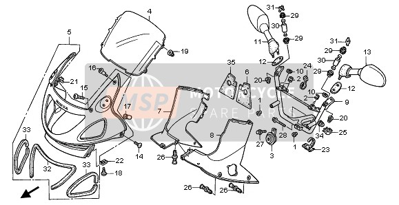 Honda NT650V 1999 UPPER COWL for a 1999 Honda NT650V