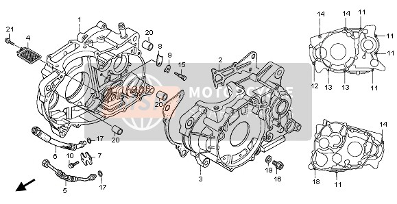 Honda NX650 1999 KURBELGEHÄUSE für ein 1999 Honda NX650