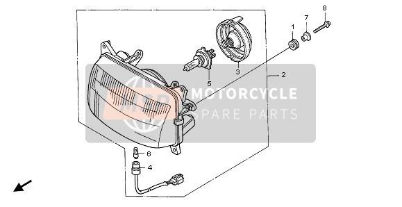 Honda NX650 1999 SCHEINWERFER (EU) für ein 1999 Honda NX650