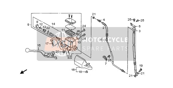 Honda NX650 1999 HAUPTBREMSZYLINDER VORNE für ein 1999 Honda NX650