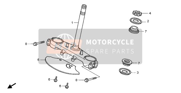 Honda NX650 1999 STEERING STEM for a 1999 Honda NX650