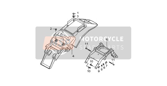 Honda NX650 1999 Guardabarros trasero para un 1999 Honda NX650