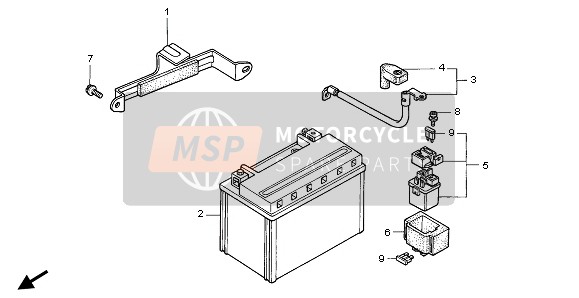 Honda NX650 1999 Achterspatbord voor een 1999 Honda NX650