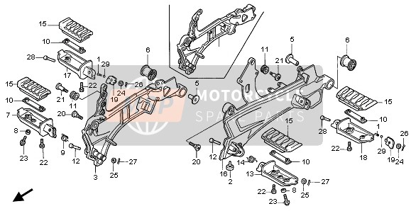 Honda ST1100A 1999 Step voor een 1999 Honda ST1100A