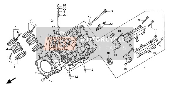 Honda ST1100 1999 LEFT CYLINDER HEAD for a 1999 Honda ST1100