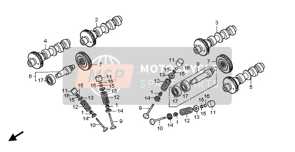 Honda ST1100 1999 CAMSHAFT & VALVE for a 1999 Honda ST1100