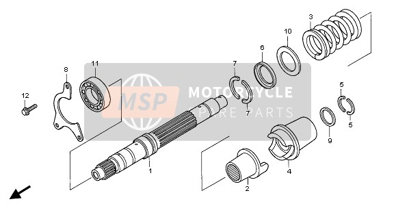 Honda ST1100 1999 PRIMARY SHAFT for a 1999 Honda ST1100