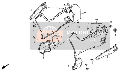 Honda ST1100 1999 Cubierta lateral para un 1999 Honda ST1100