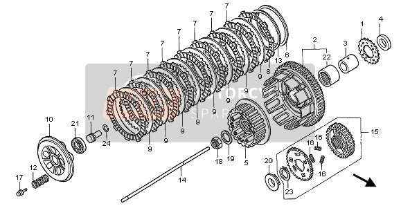 90509MR7000, Guide, Primary Drive Gear, Honda, 2