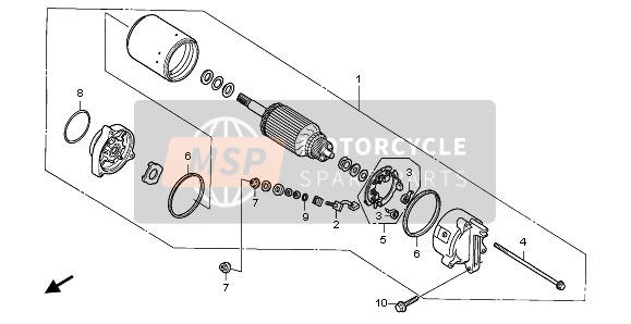 Honda VF750C 1999 STARTING MOTOR for a 1999 Honda VF750C