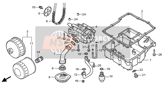 Honda VF750C 1999 Bomba de aceite para un 1999 Honda VF750C