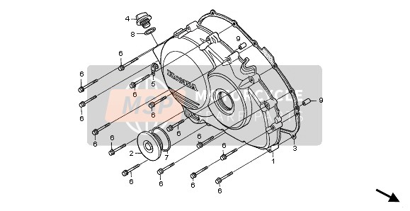 Honda VFR800FI 1999 RECHTE KURBELGEHÄUSEABDECKUNG für ein 1999 Honda VFR800FI