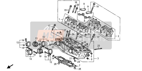 Honda RVF400R 1995 FRONT CYLINDER HEAD for a 1995 Honda RVF400R