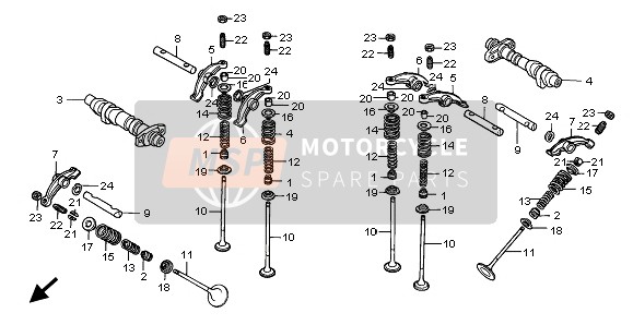 Honda VT600C 1999 CAMSHAFT & VALVE for a 1999 Honda VT600C