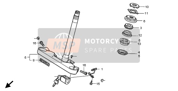 Honda VT600C 1999 Tige de direction pour un 1999 Honda VT600C