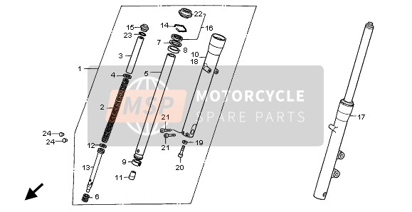 Honda VT600C 1999 FRONT FORK for a 1999 Honda VT600C