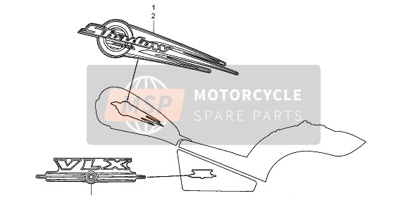 Honda VT600C 1999 Marca para un 1999 Honda VT600C