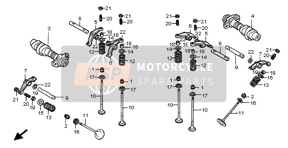 Honda VT750C2 1999 Arbre À Cames & Soupape pour un 1999 Honda VT750C2