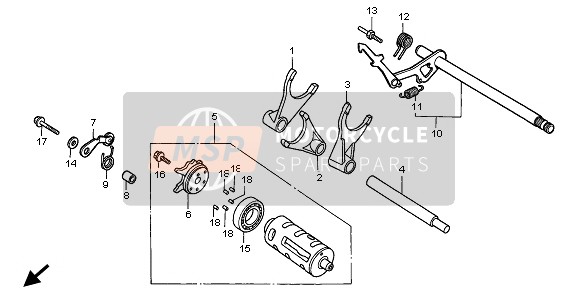 Honda VT750C2 1999 GEARSHIFT DRUM for a 1999 Honda VT750C2