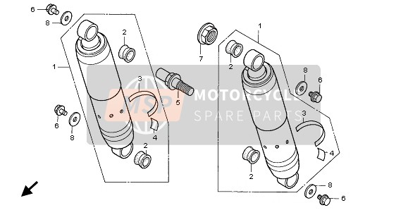 Honda VT750C2 1999 REAR CUSHION for a 1999 Honda VT750C2