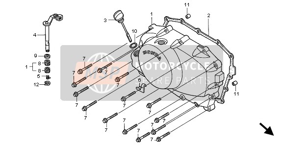 Honda VT750C 1999 Couvercle de carter droit pour un 1999 Honda VT750C